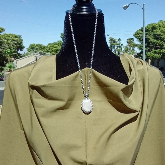 Jewelry - Galilea Rose Quartz White Austrian Crystal Pendant